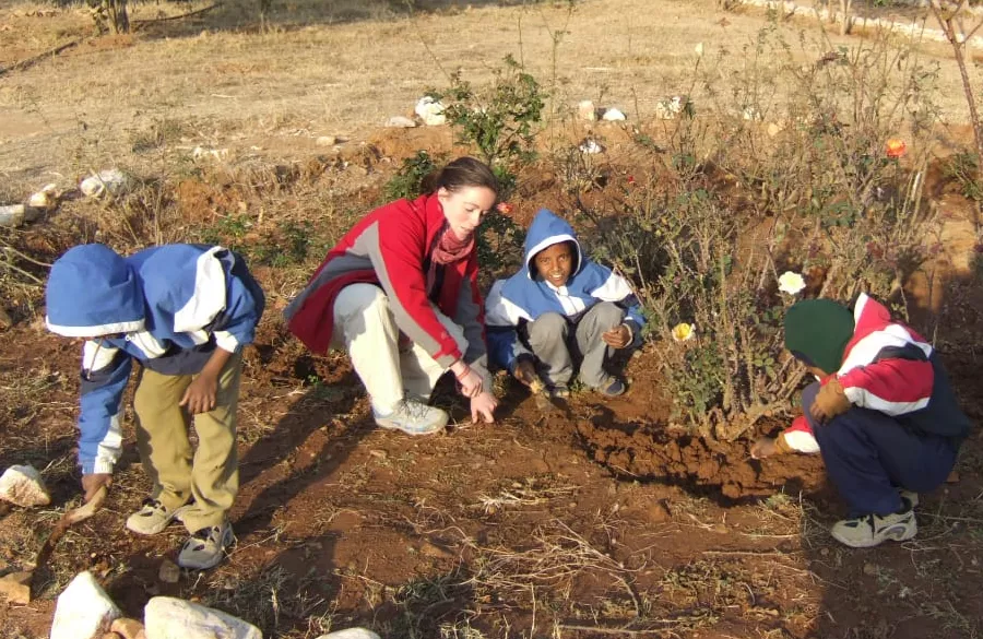 Tree plantation activity with volunteers and school children